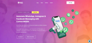 ConnectWABA WhatsApp API automation chatbot and Instagram SaaS platform website design by Getspace